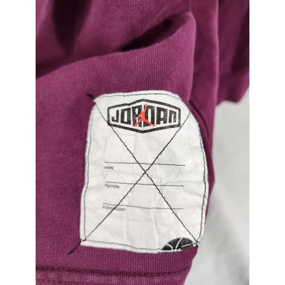 Jordan Brand Boys Long Sleeve T-Shirt Burgundy Maroon Graphic‎ DC9779-610 Large